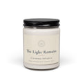 The Light Remains memorial soy candle, 9oz jar with Still With Me label