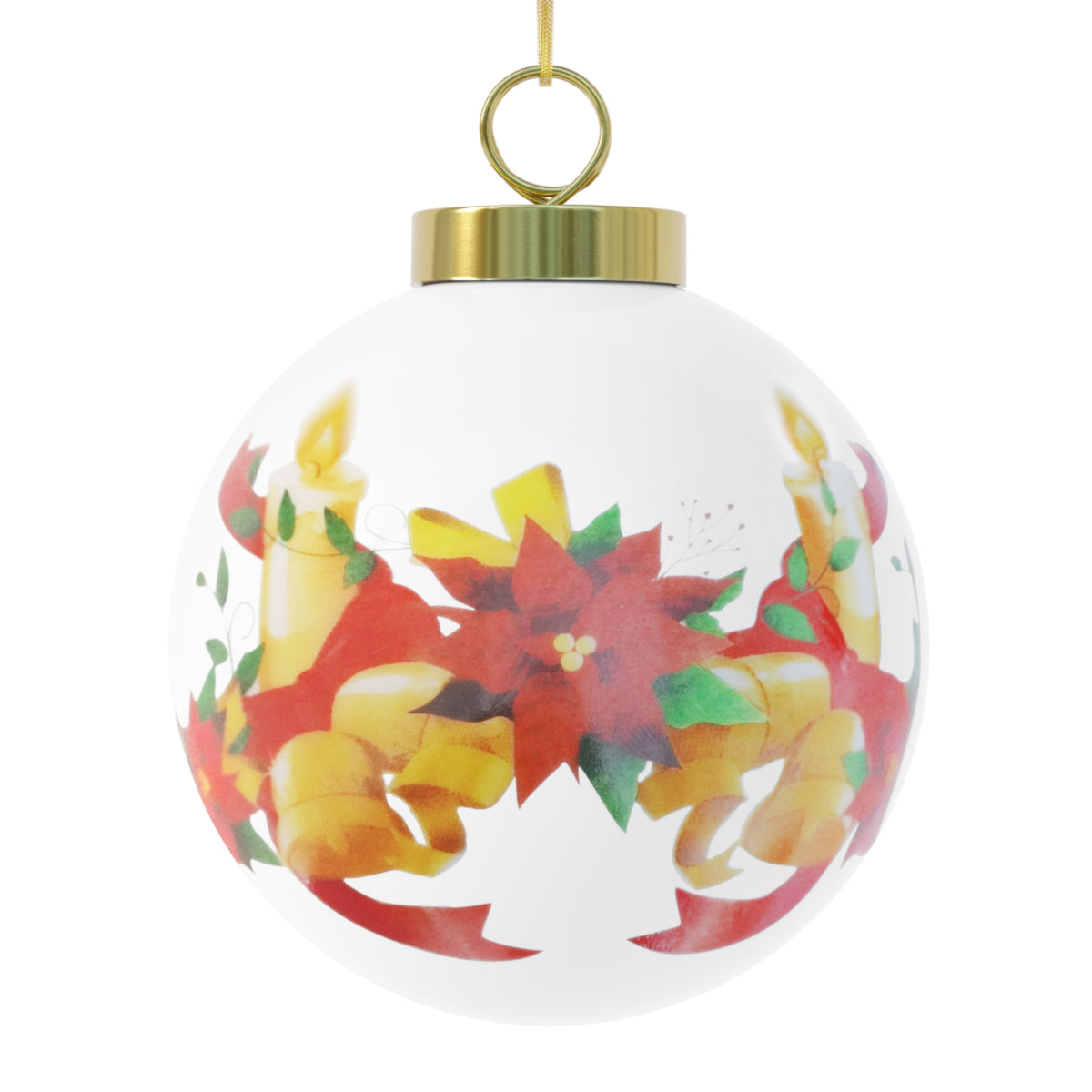 Back of the Bells version: golden bells and a red poinsettia
