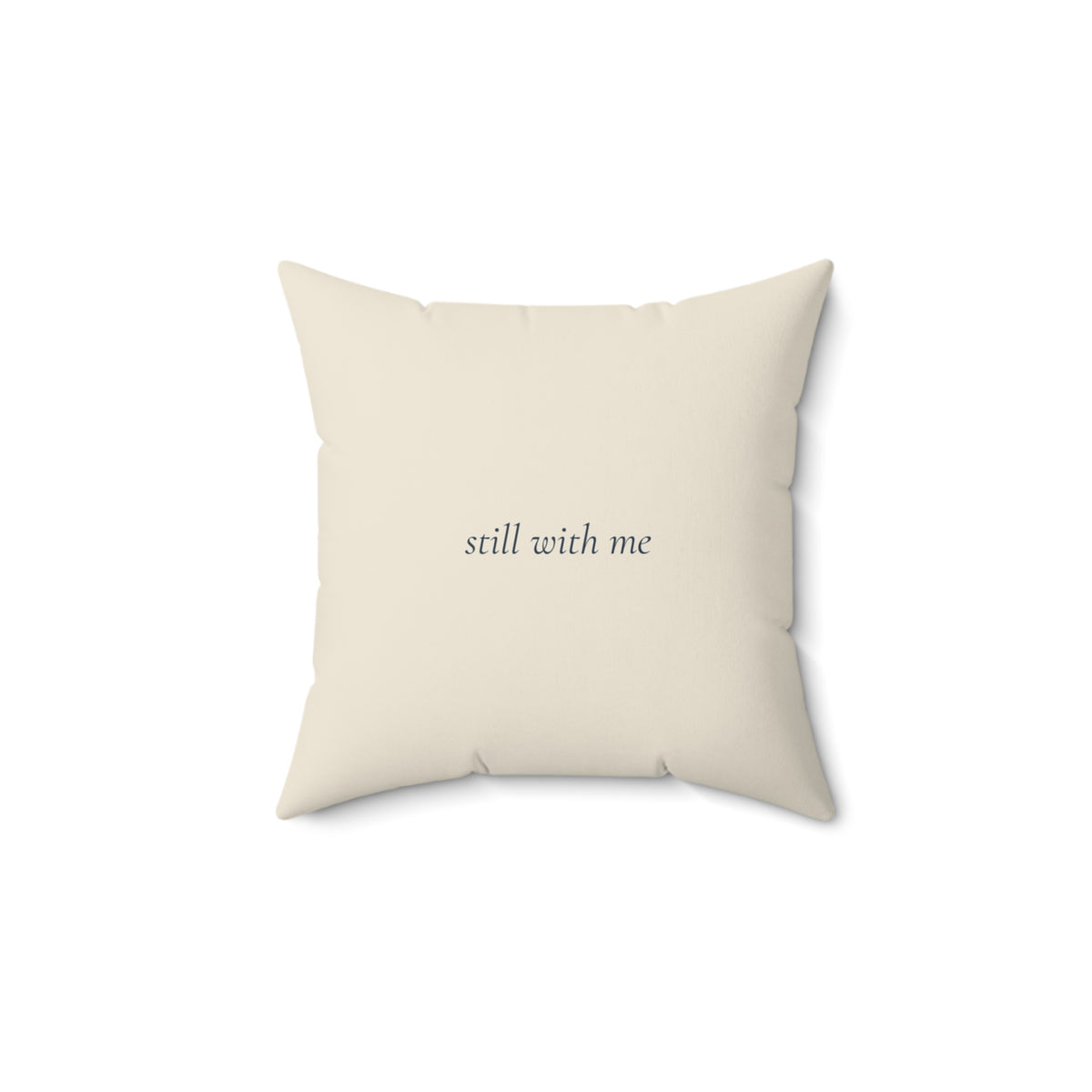 Back of the cardinal memorial pillow, 14 inch, printed with the words still with me