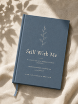Still With Me guided grief and remembrance journal for the loss of a brother, steel-blue linen hardcover