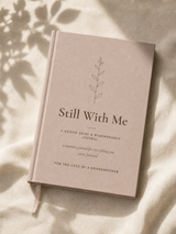 Still With Me guided grief and remembrance journal for the loss of a grandmother, taupe linen hardcover