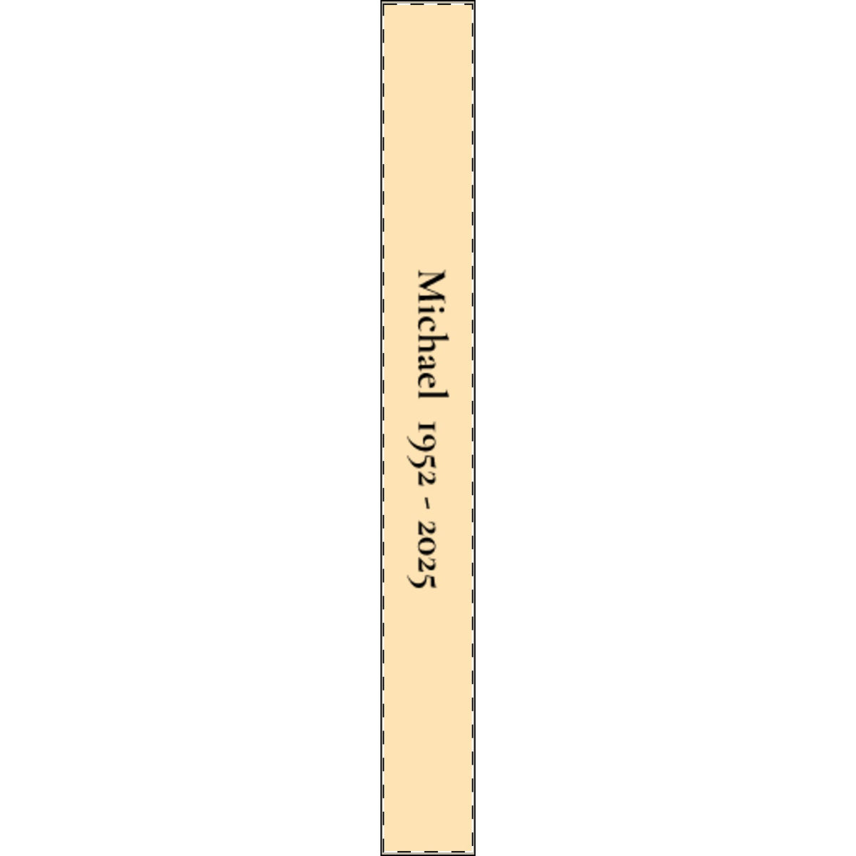 Gold-plated memorial bar keychain engraved with the name Michael and the years 1952 - 2025