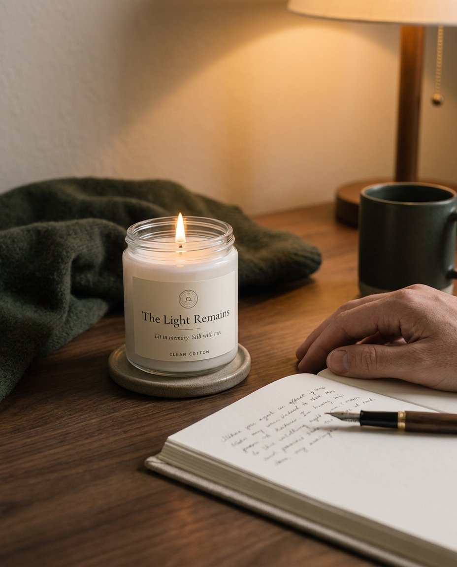 Writing in the journal by candlelight