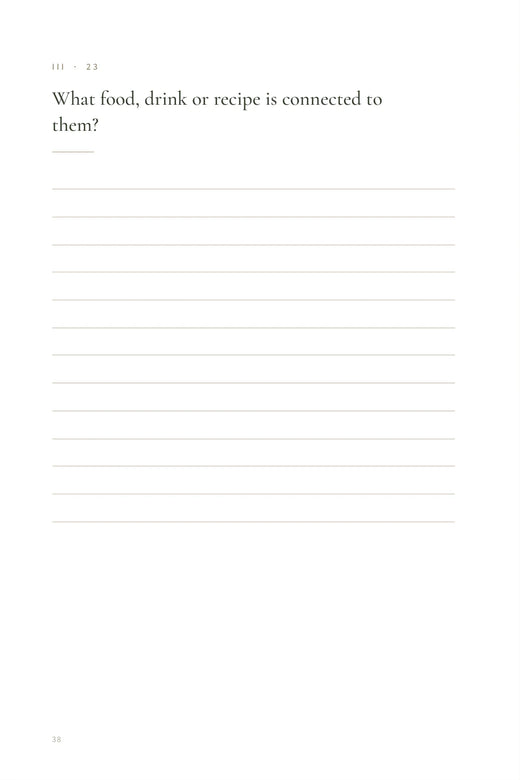 Guided prompt page from the Still With Me journal